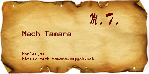 Mach Tamara névjegykártya